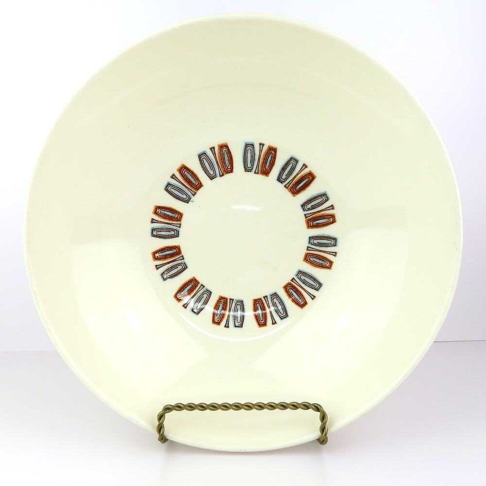Colorcraft Taylor Smith Taylor Serving Bowl Java Key Blue Geometric MCM Pattern